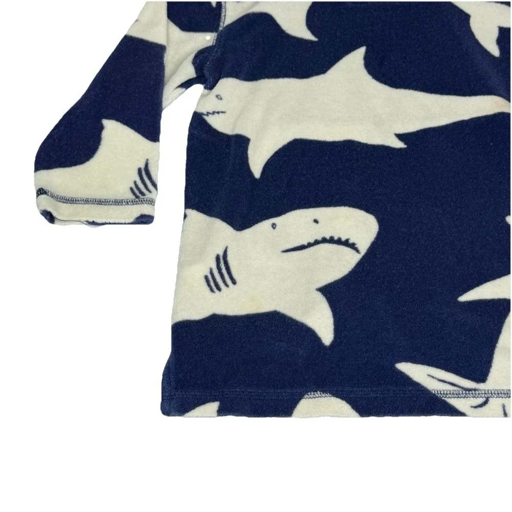 Mini Boden Shark AOP Hooded Towel Cover Up Kids 2-3 Years Beach Pool Hoodie